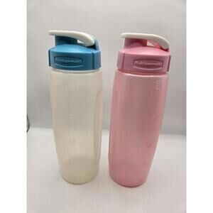Vtg Pink And Blue Rubbermaid 20 oz Chug Style Water Bottle Refill Reuse Retired